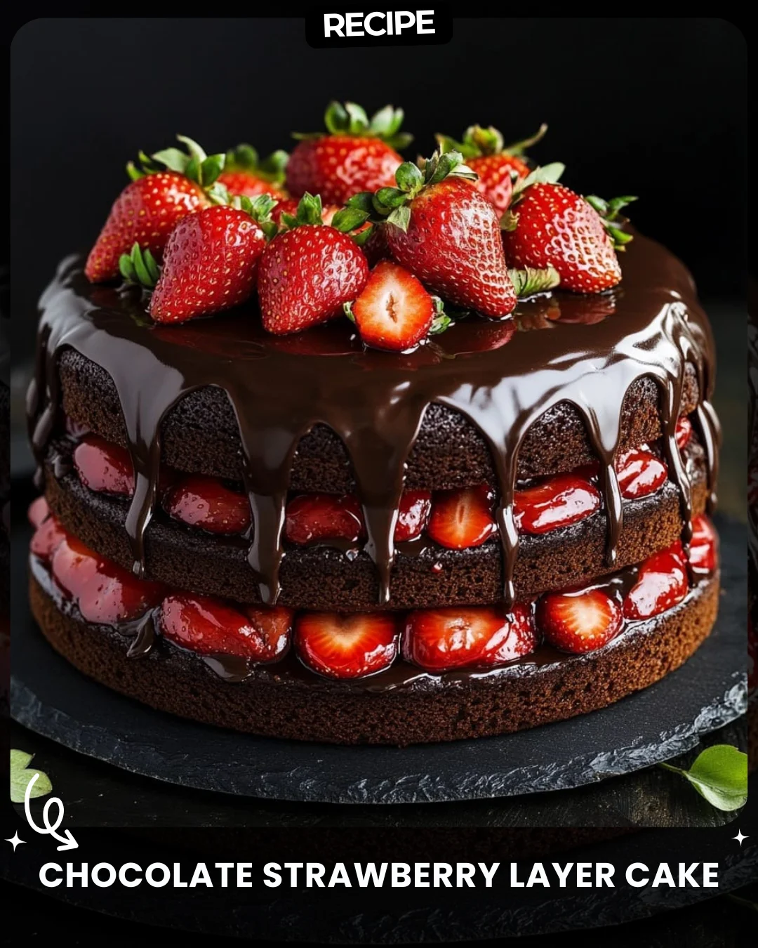 Chocolate Strawberry Layer Cake