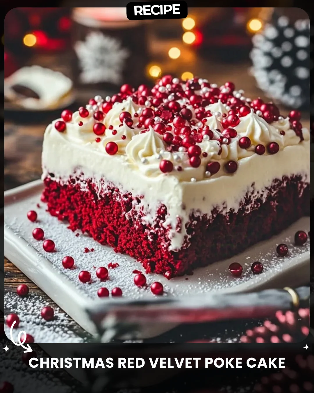 Christmas Red Velvet Poke Cake