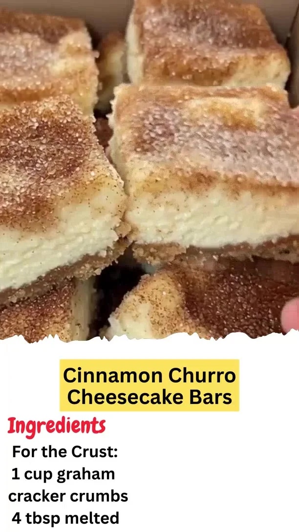 Cinnamon Churro Cheesecake Bars