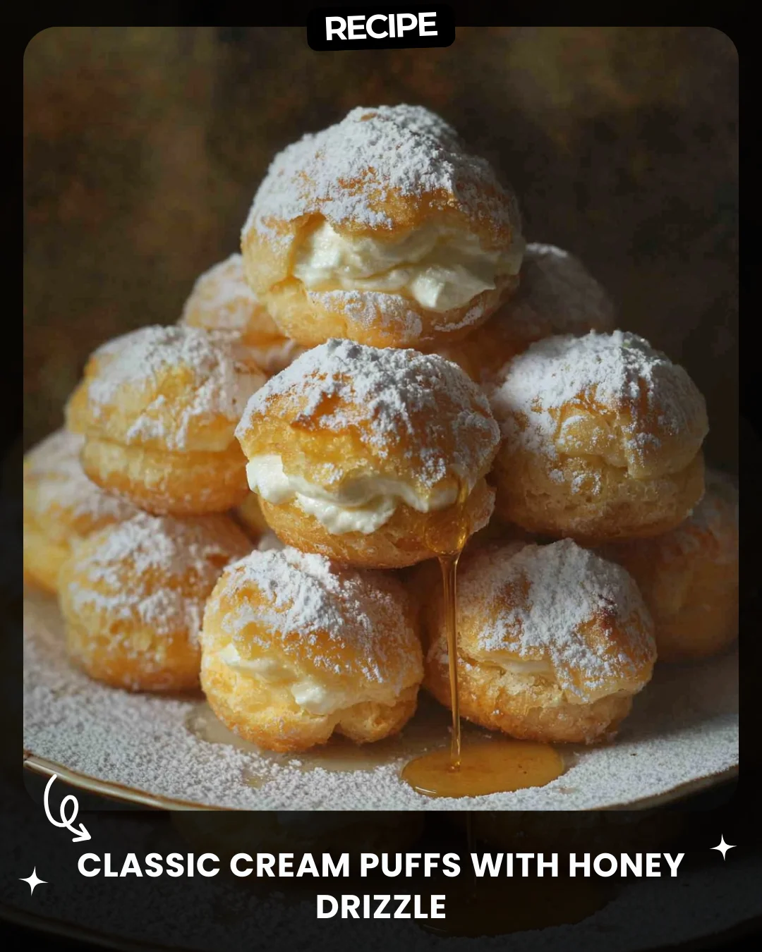 Classic Cream Puffs with Honey Drizzle
