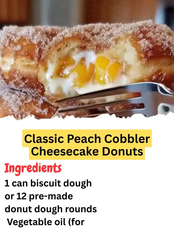 Classic Peach Cobbler Cheesecake Donuts