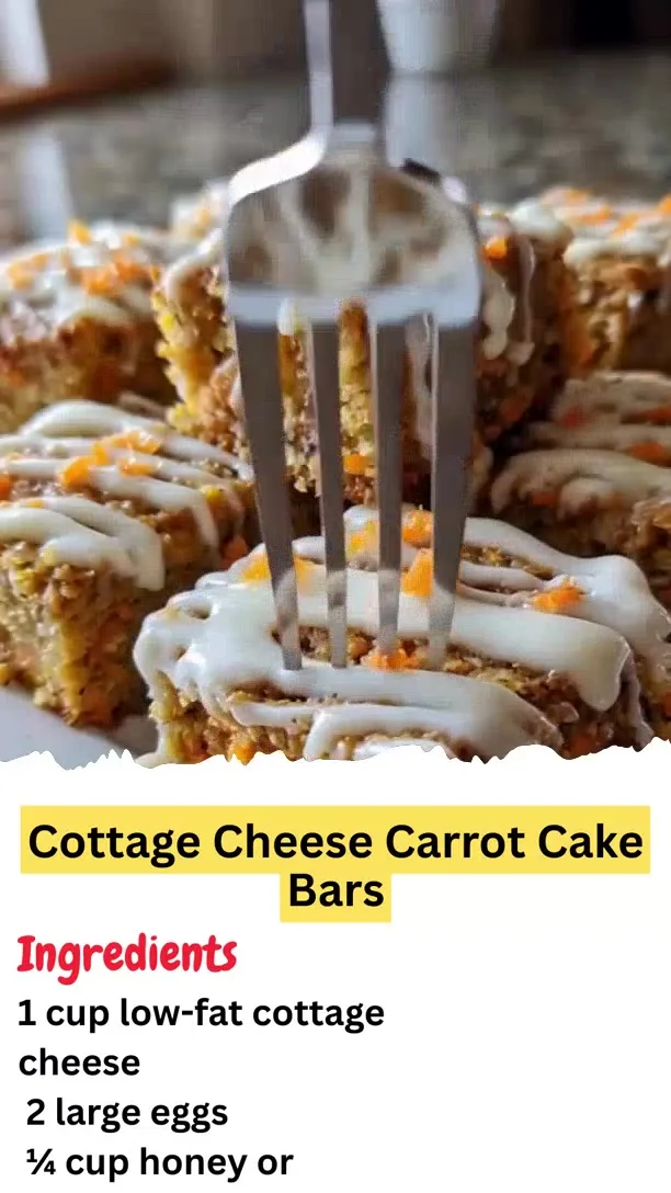 Cottage Cheese Carrot Cake Bars