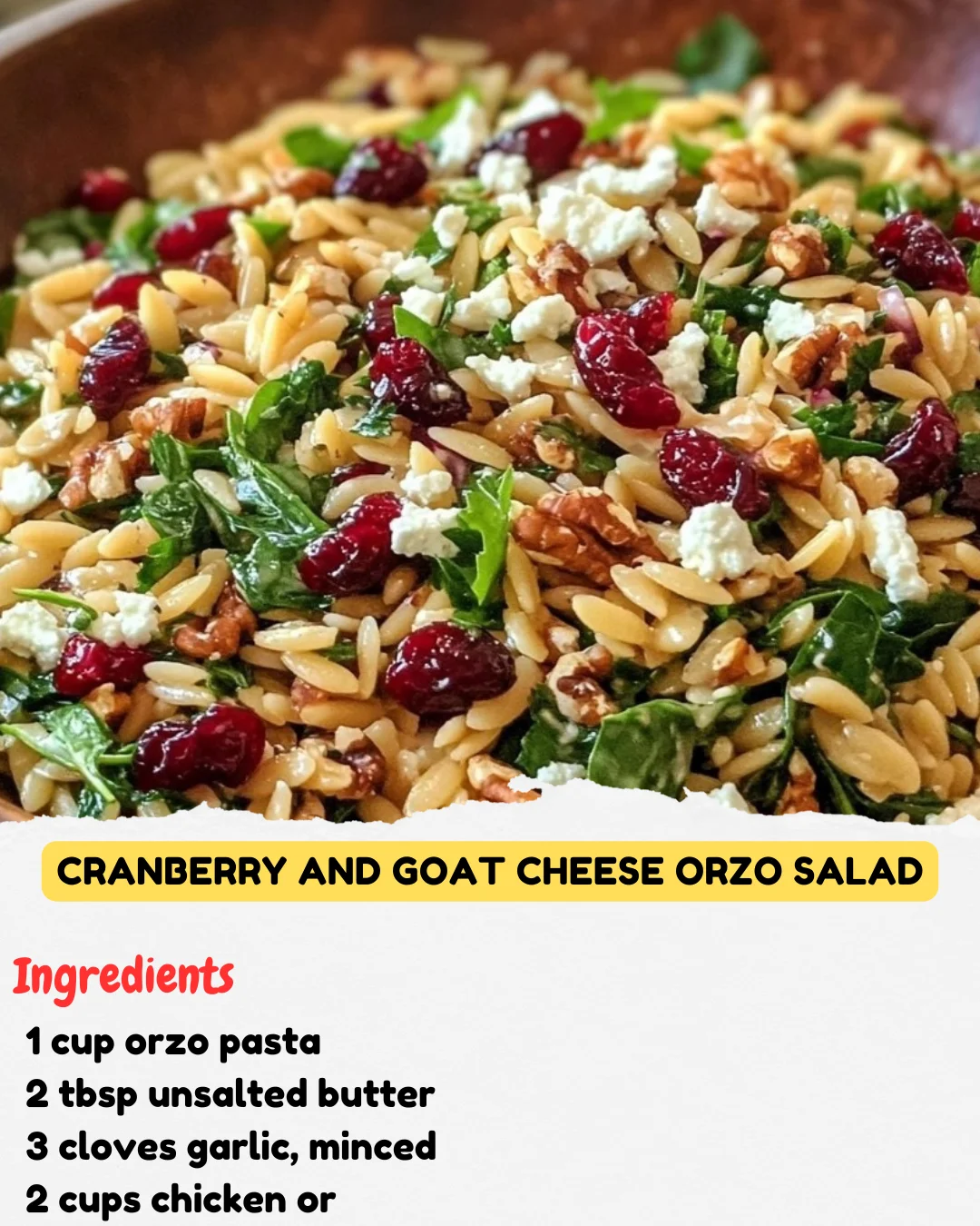 Cranberry and Goat Cheese Orzo Salad