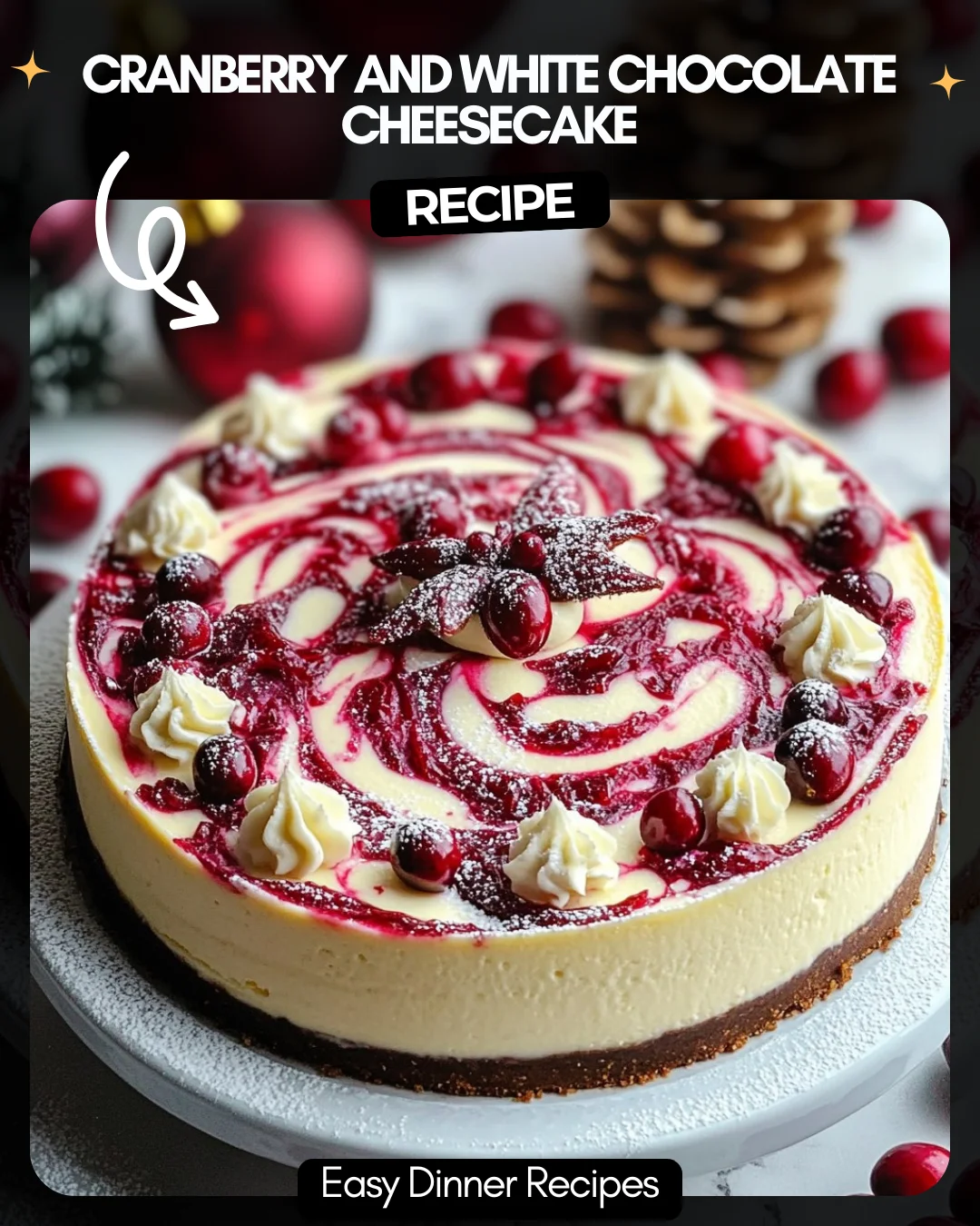 Cranberry and White Chocolate Cheesecake