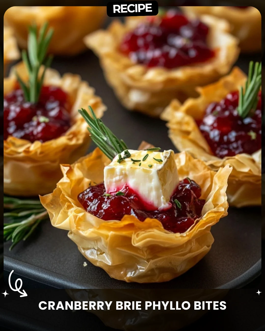 Cranberry Brie Phyllo Bites