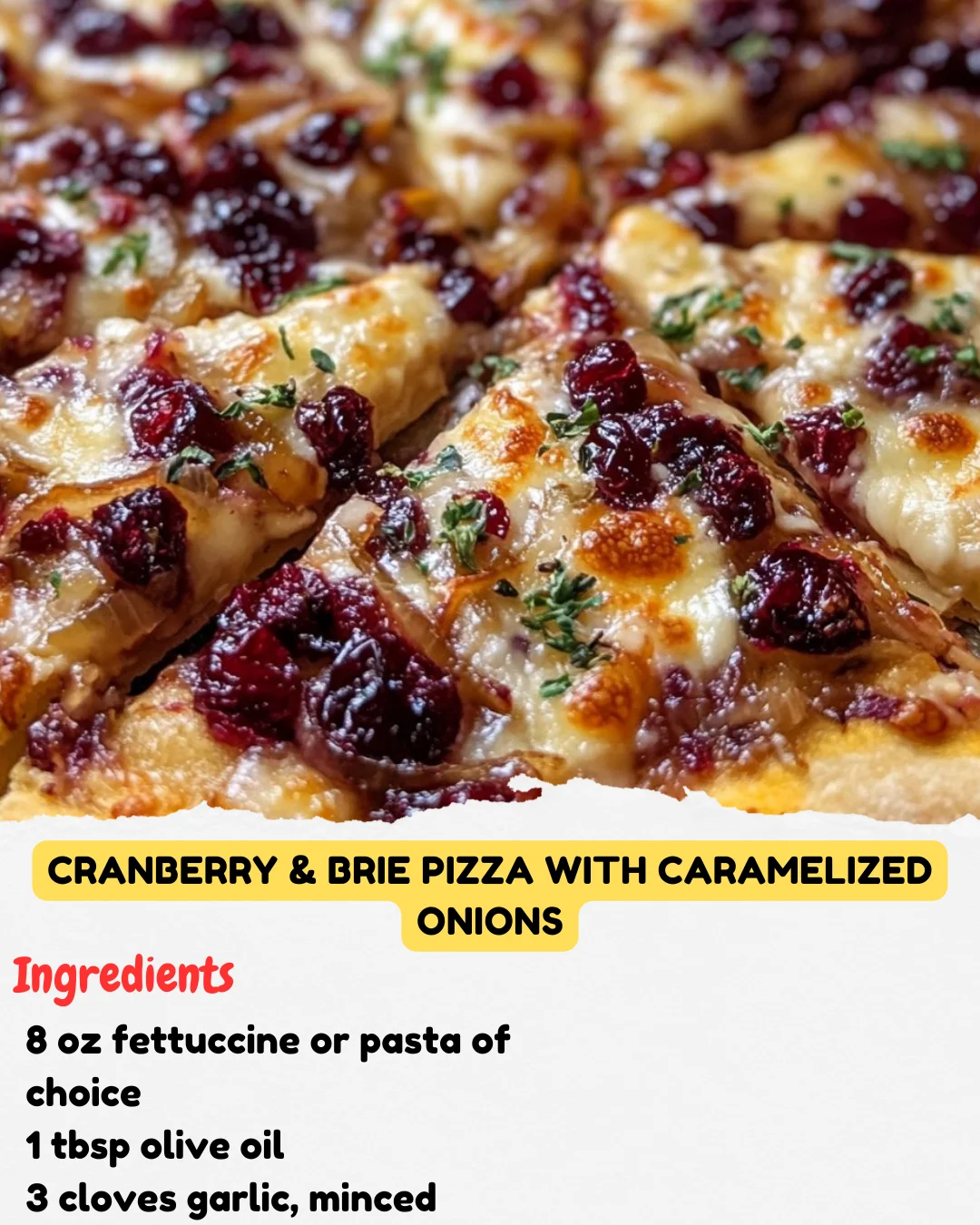 Cranberry & Brie Pizza with Caramelized Onions