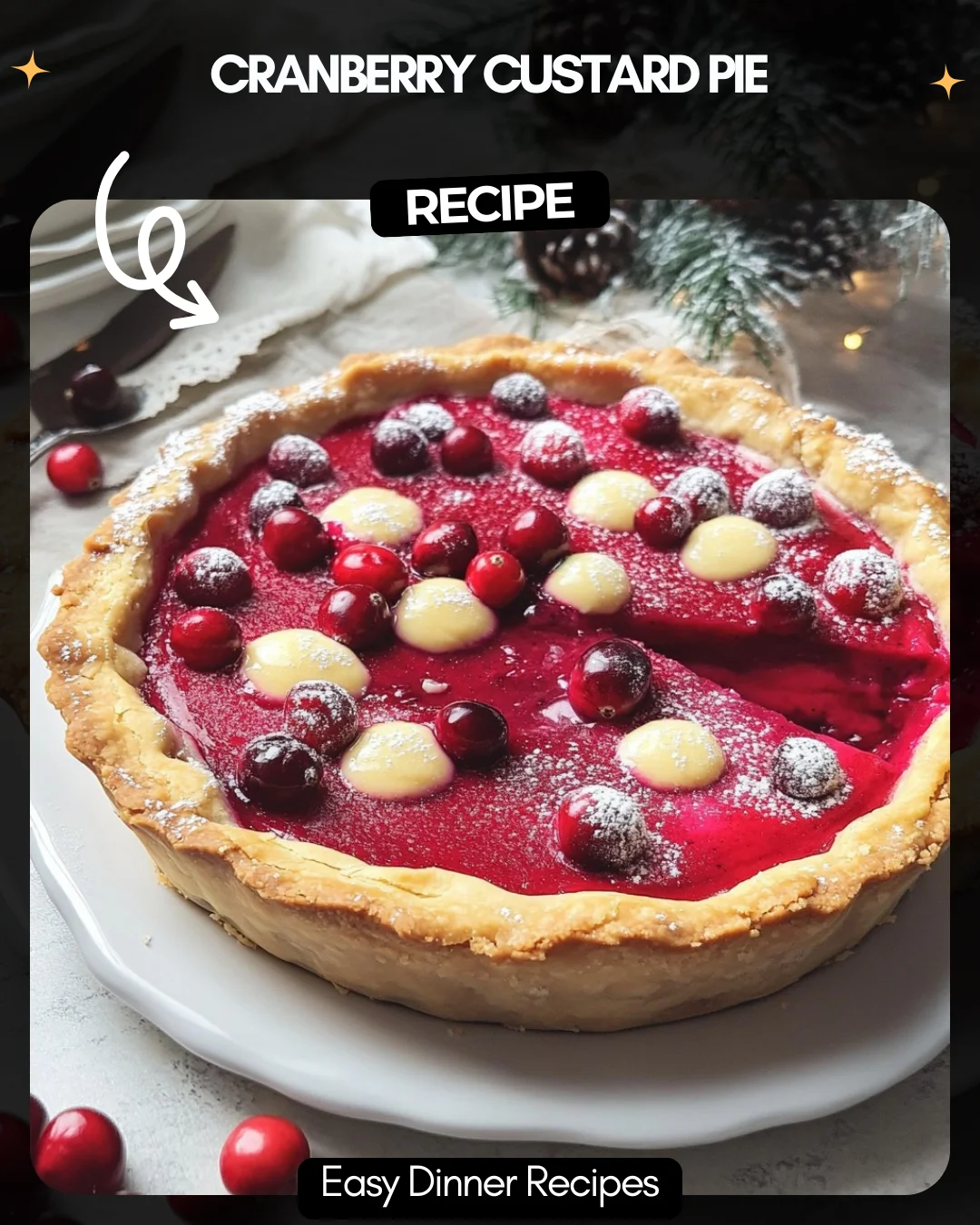Cranberry Custard Pie