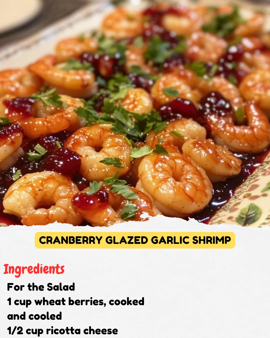 Cranberry Glazed Garlic Shrimp
