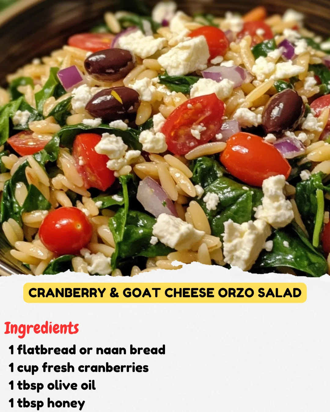 Cranberry & Goat Cheese Orzo Salad