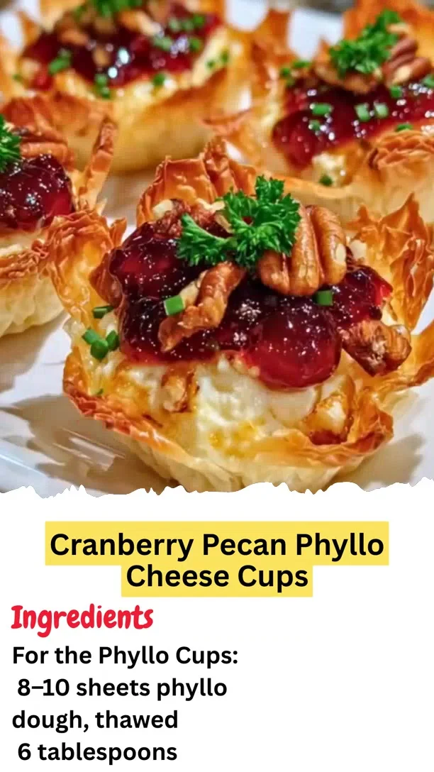 Cranberry Pecan Phyllo Cheese Cups