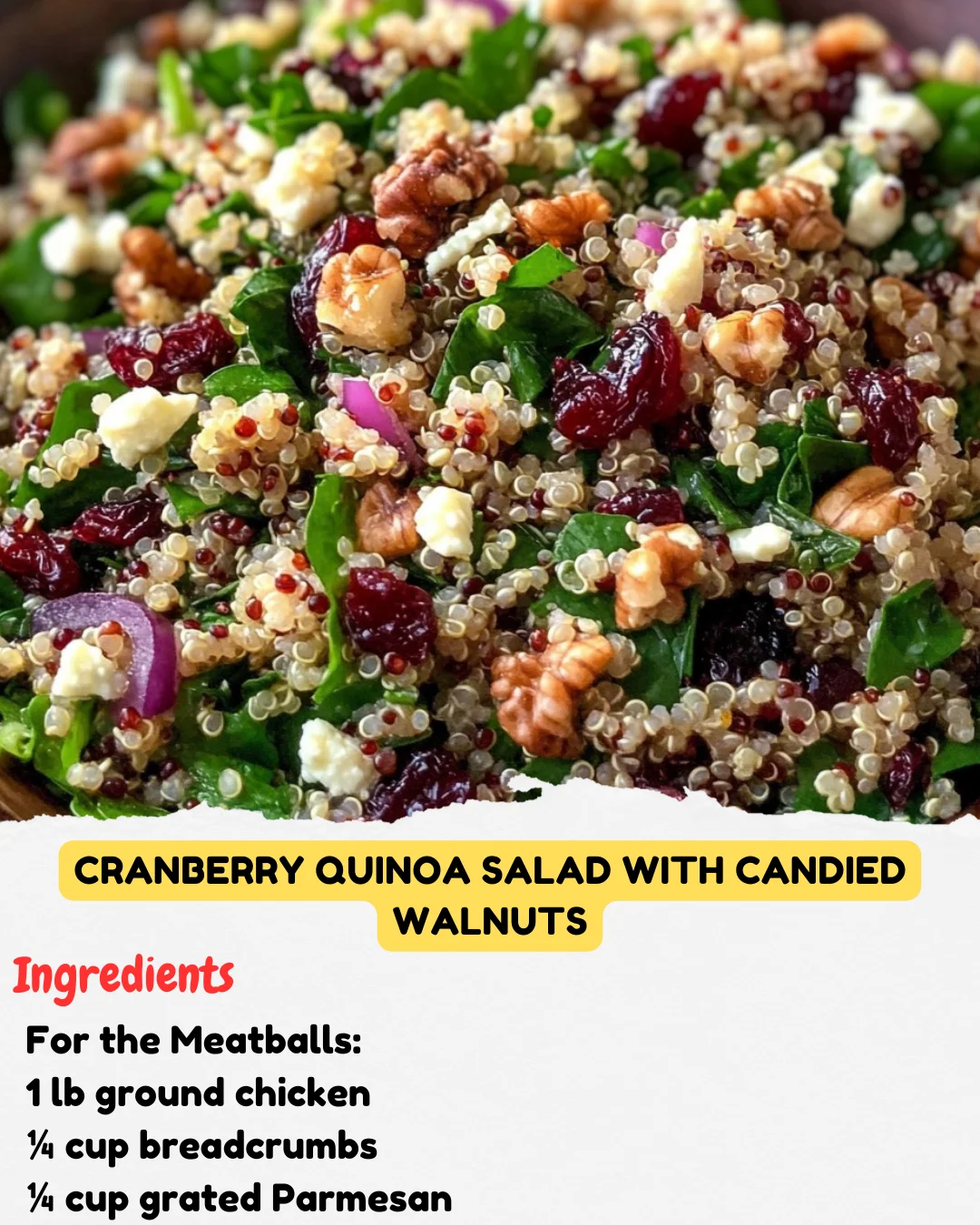Cranberry Quinoa Salad with Candied Walnuts