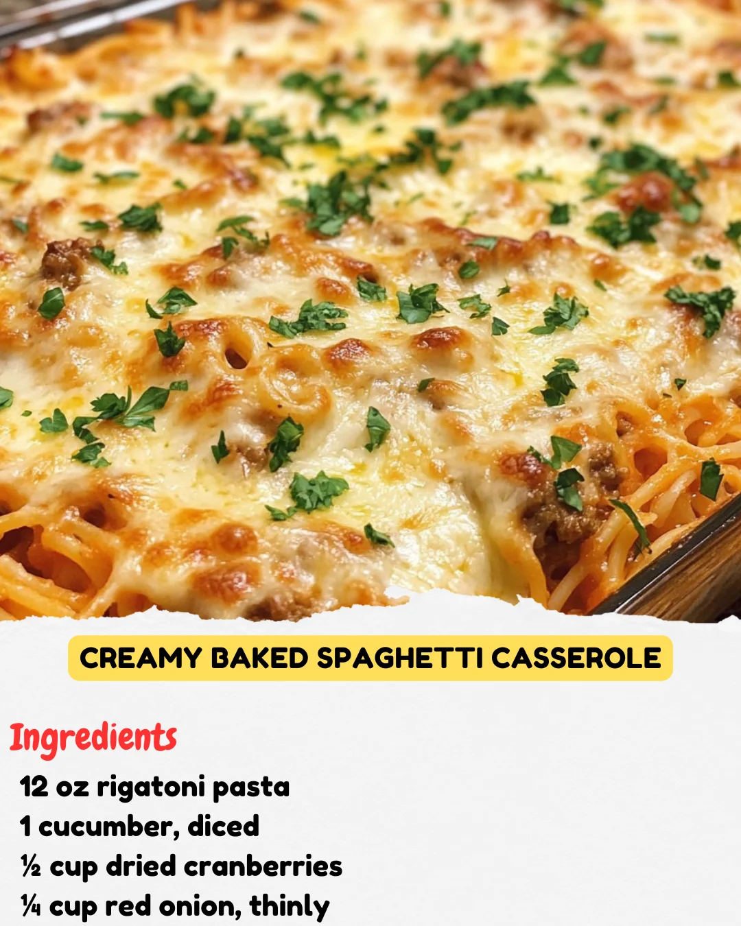 Creamy Baked Spaghetti Casserole