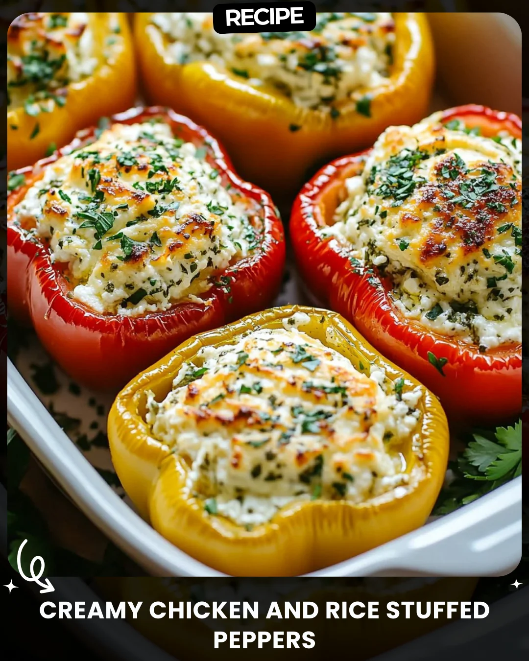 Creamy Chicken and Rice Stuffed Peppers