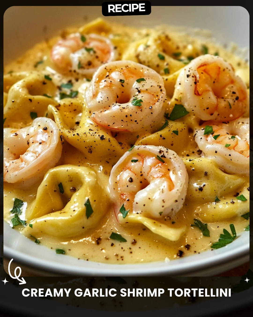 Creamy Garlic Shrimp Tortellini