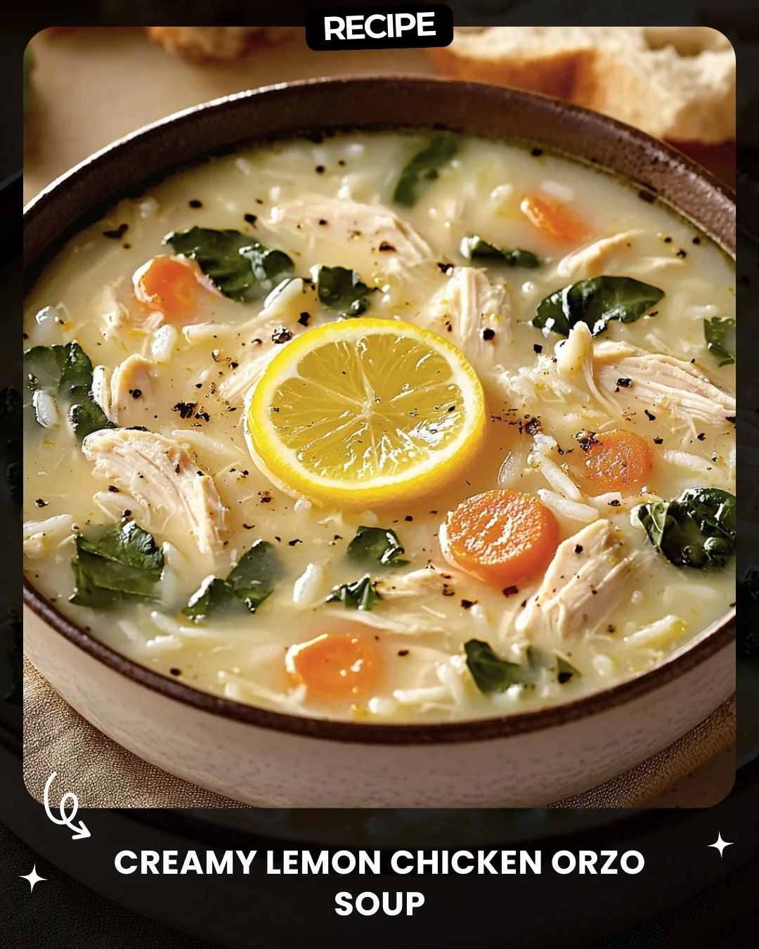 Creamy Lemon Chicken Orzo Soup