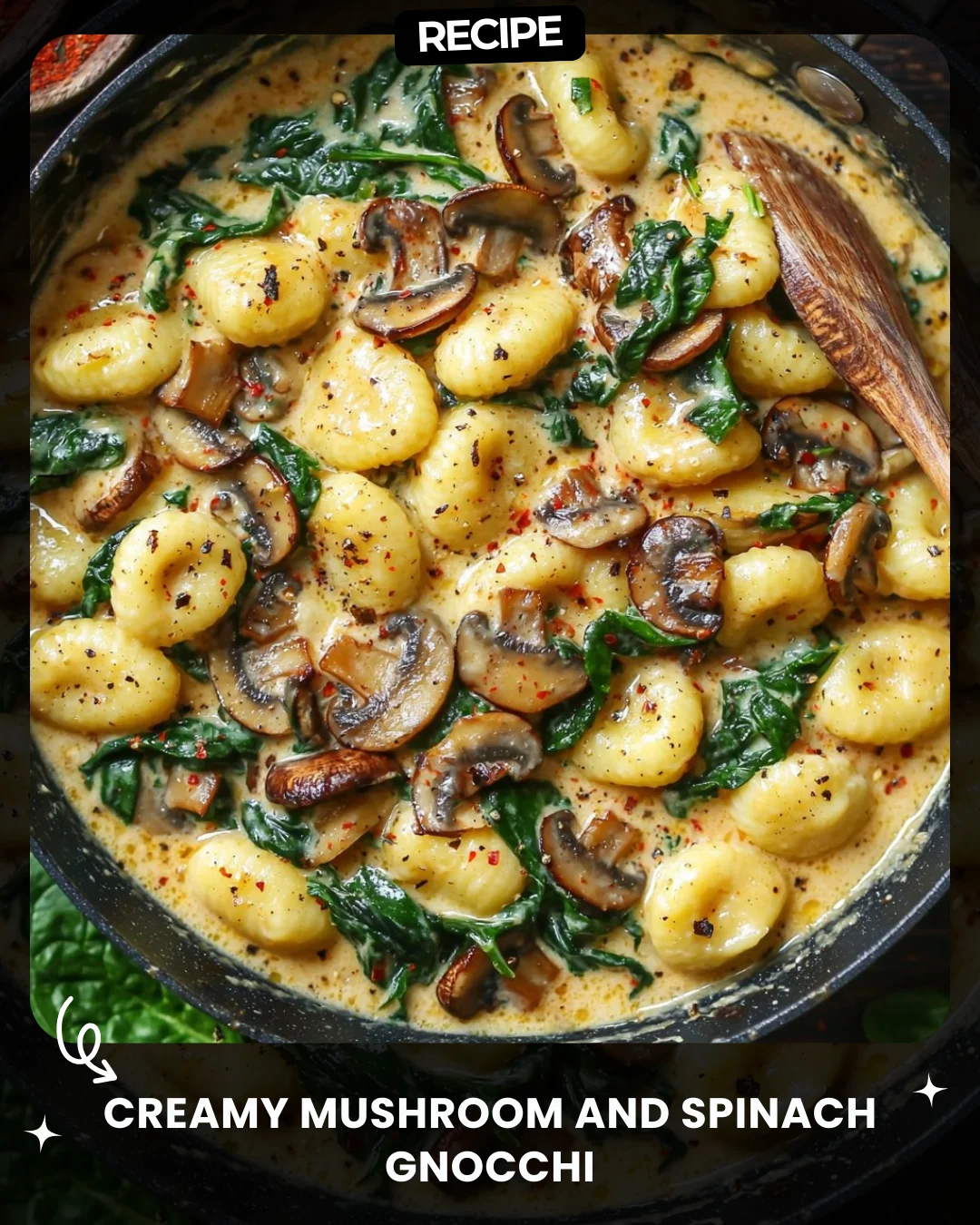 Creamy Mushroom and Spinach Gnocchi