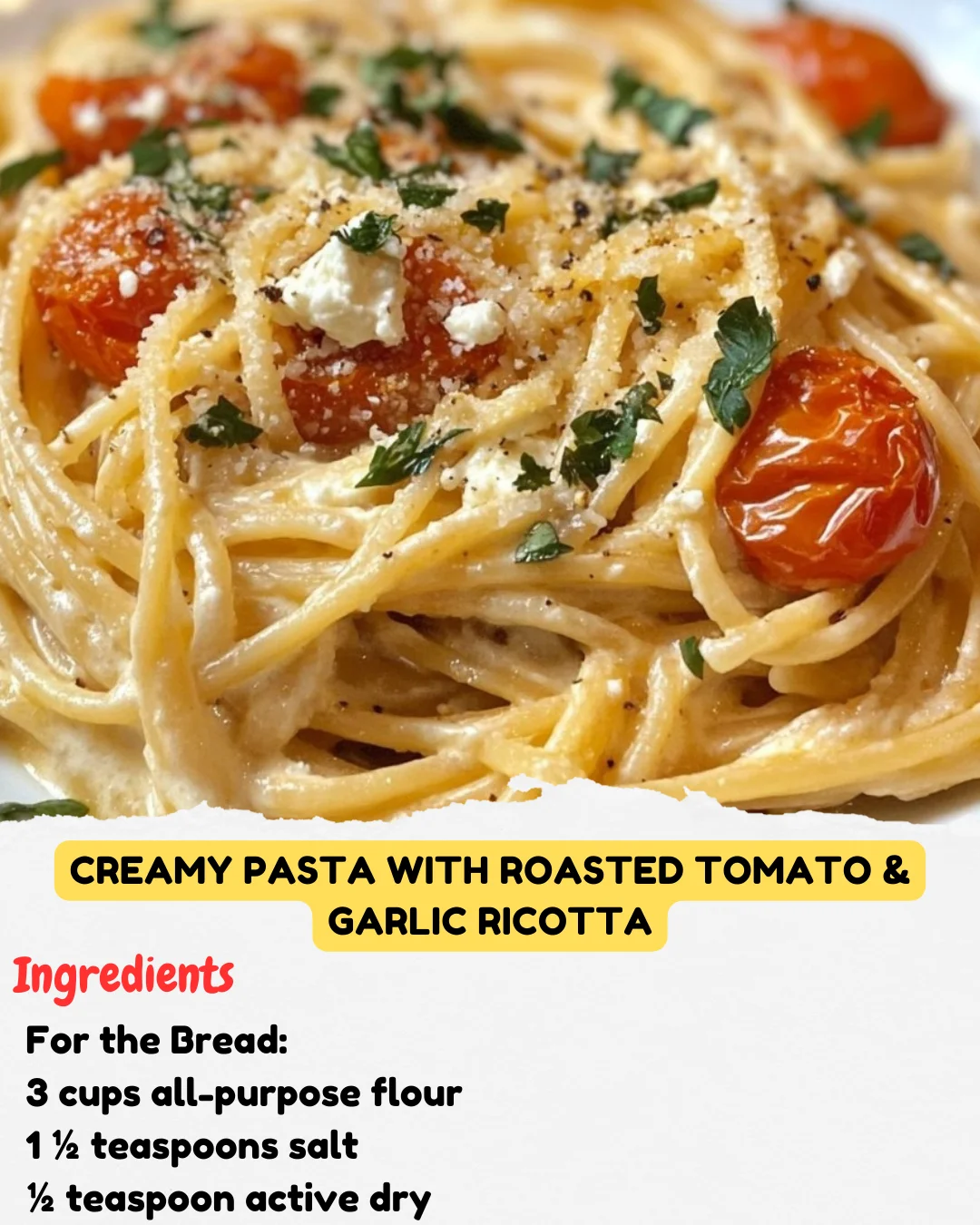 Creamy Pasta with Roasted Tomato & Garlic Ricotta