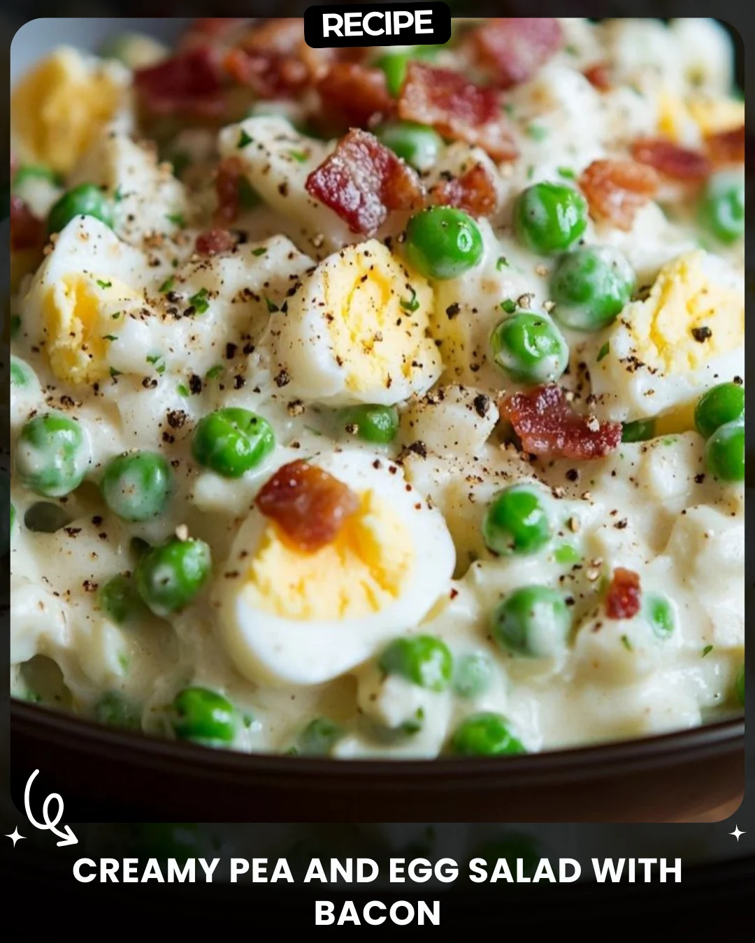 Creamy Pea and Egg Salad with Bacon
