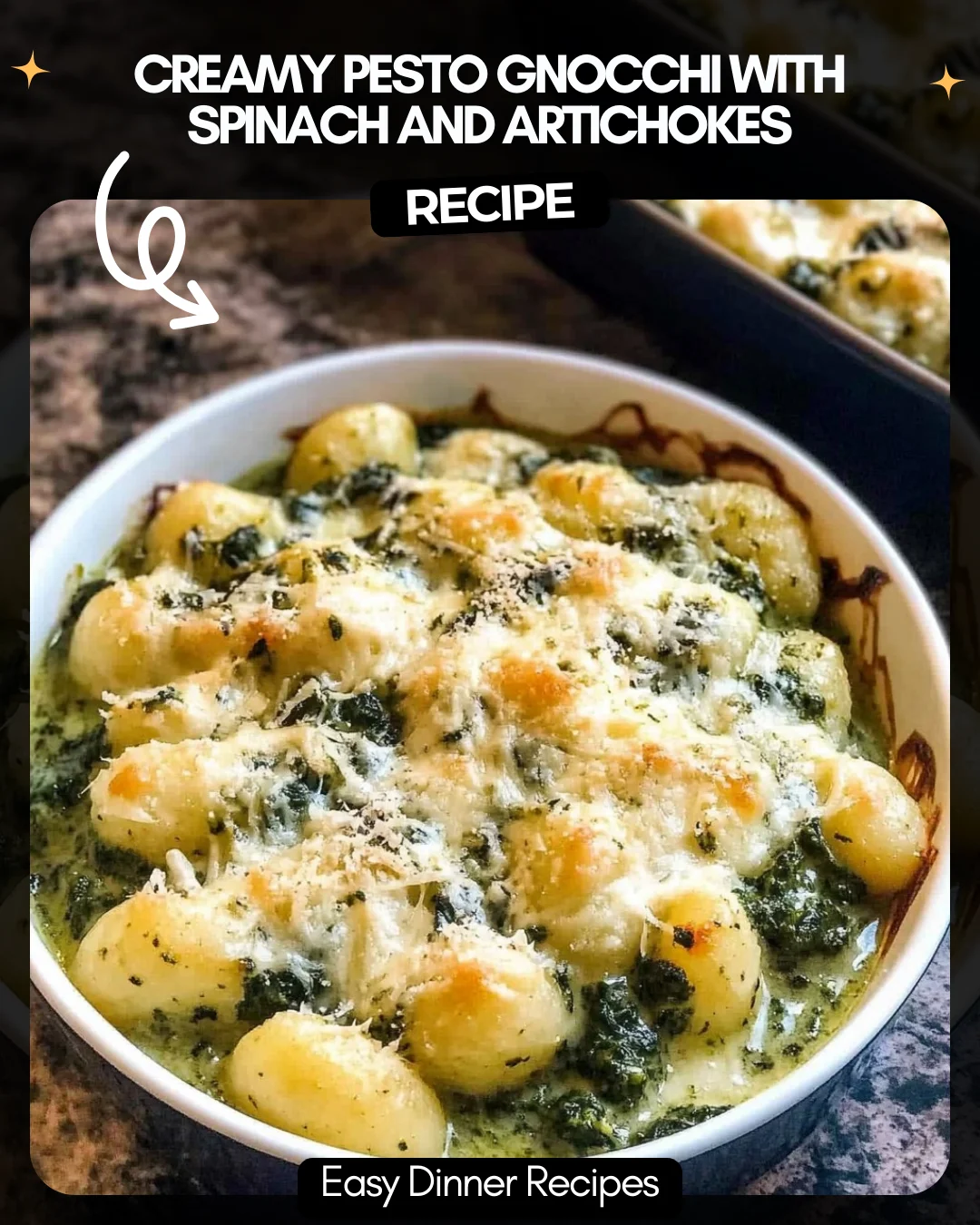 Creamy Pesto Gnocchi with Spinach and Artichokes