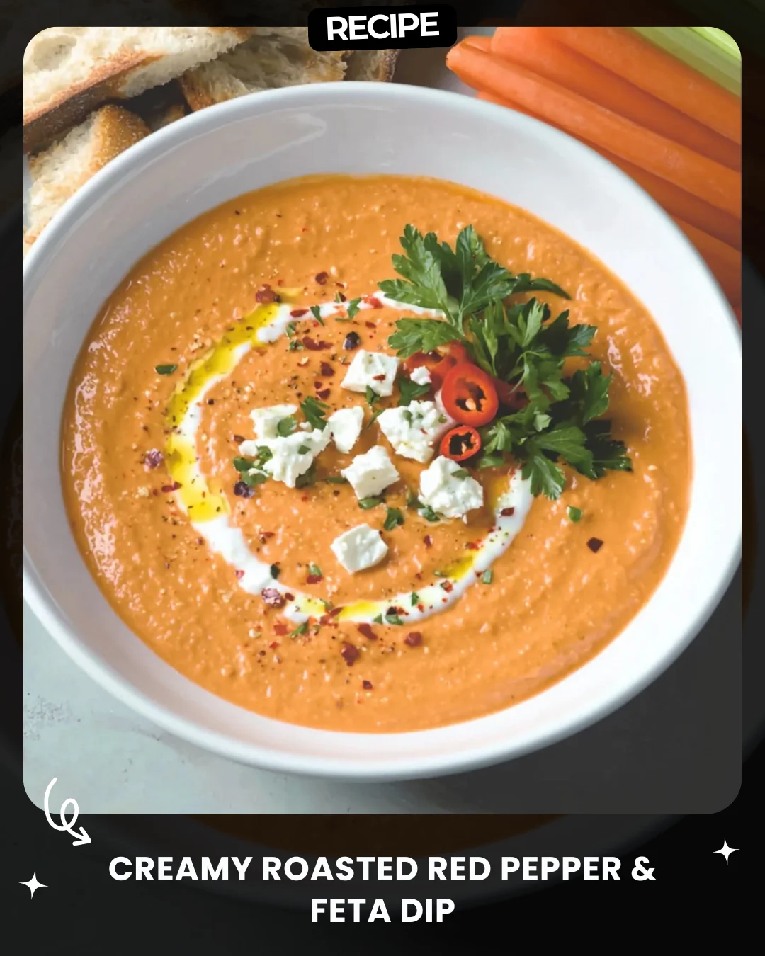 Creamy Roasted Red Pepper & Feta Dip