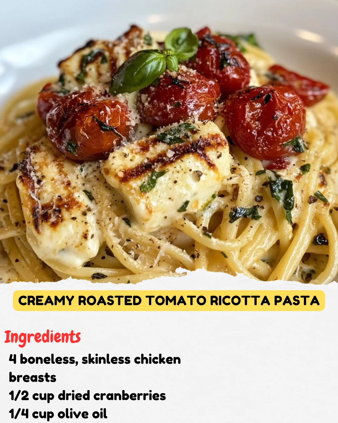 Creamy Roasted Tomato Ricotta Pasta