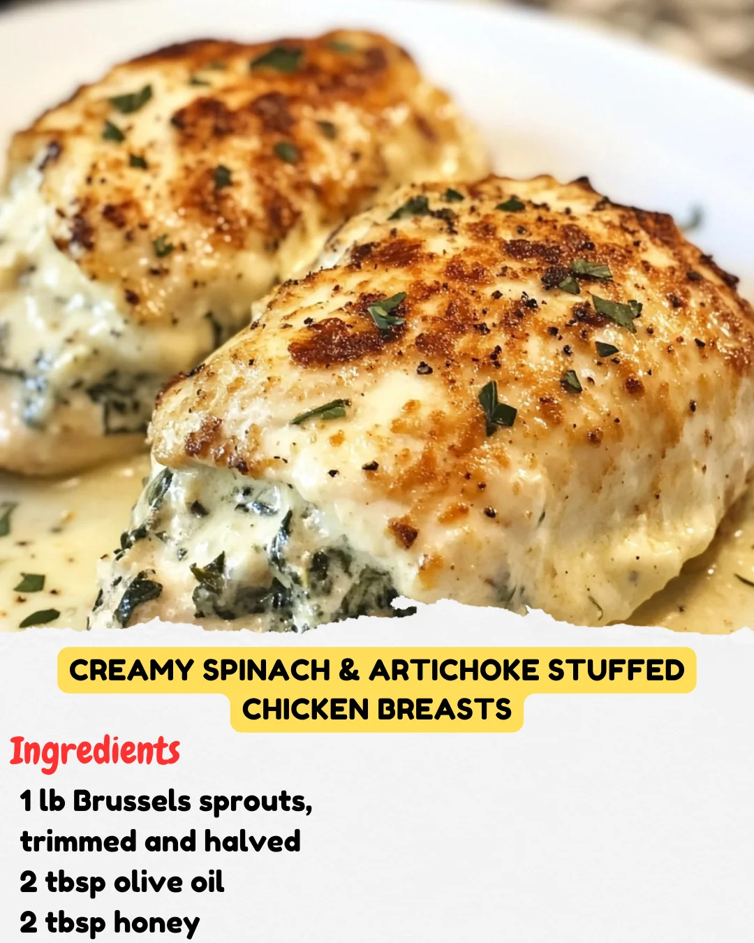 Creamy Spinach & Artichoke Stuffed Chicken Breasts