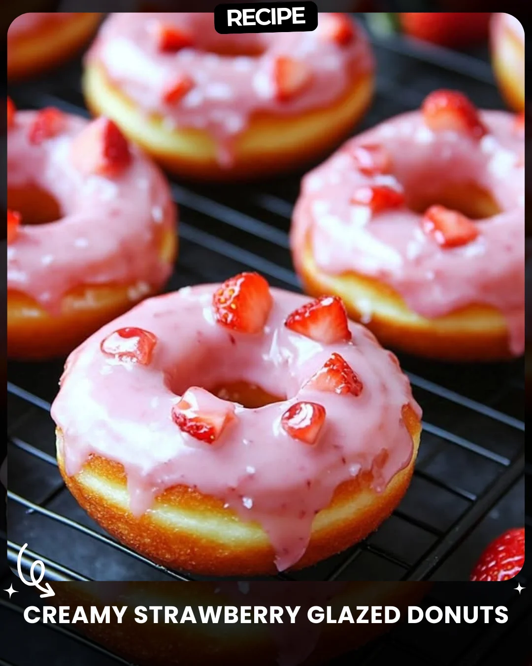 Creamy Strawberry Glazed Donuts