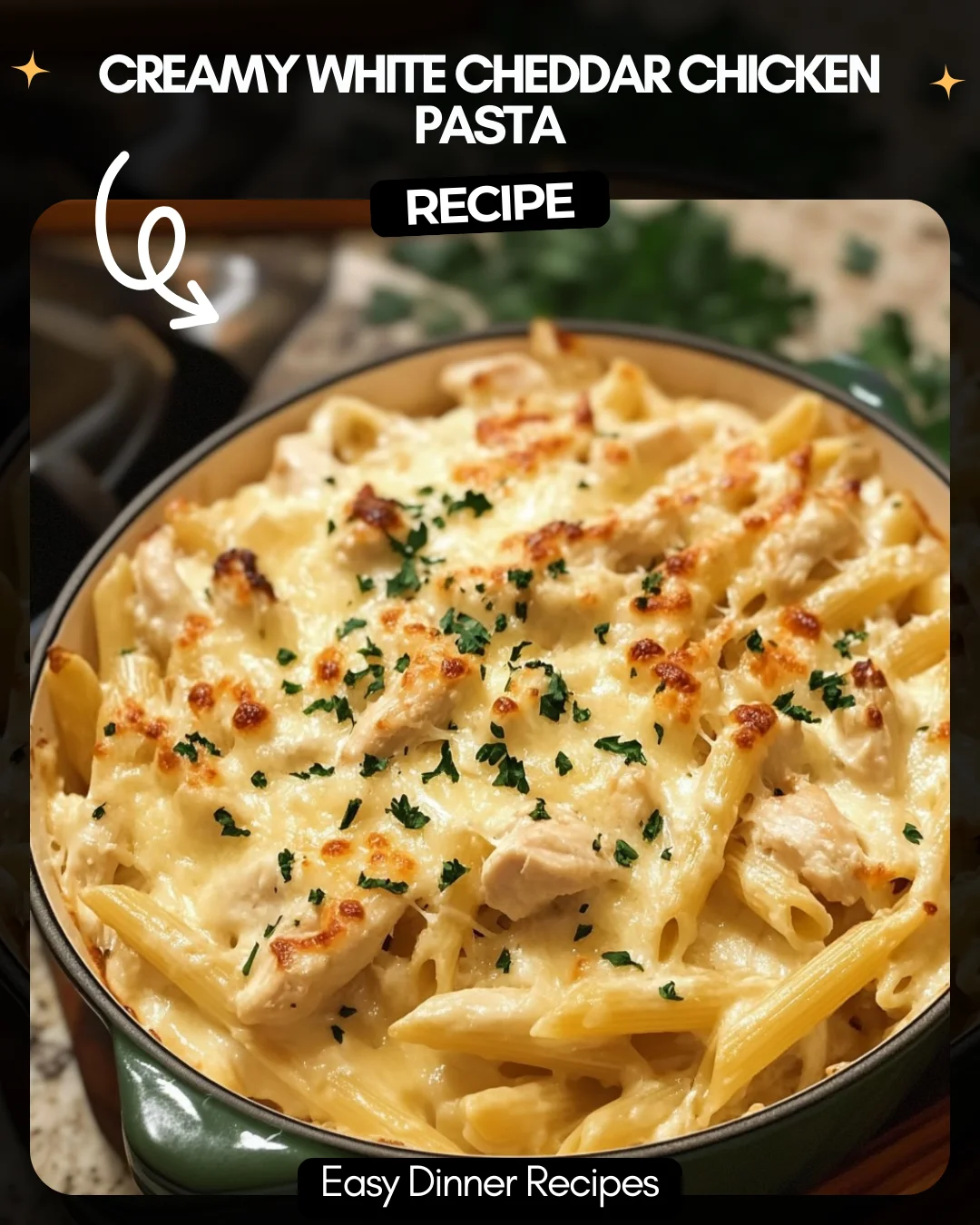 Creamy White Cheddar Chicken Pasta