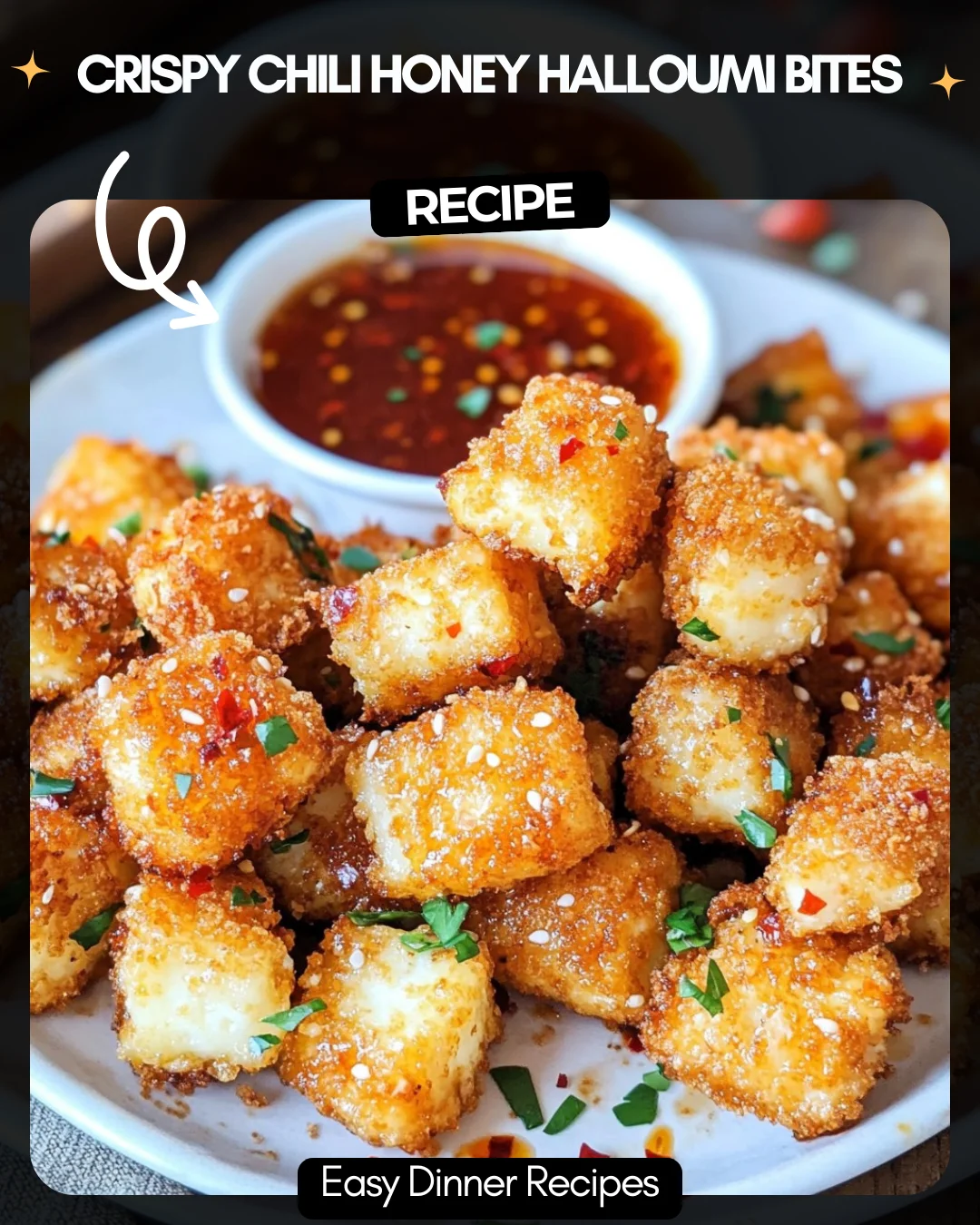 Crispy Chili Honey Halloumi Bites