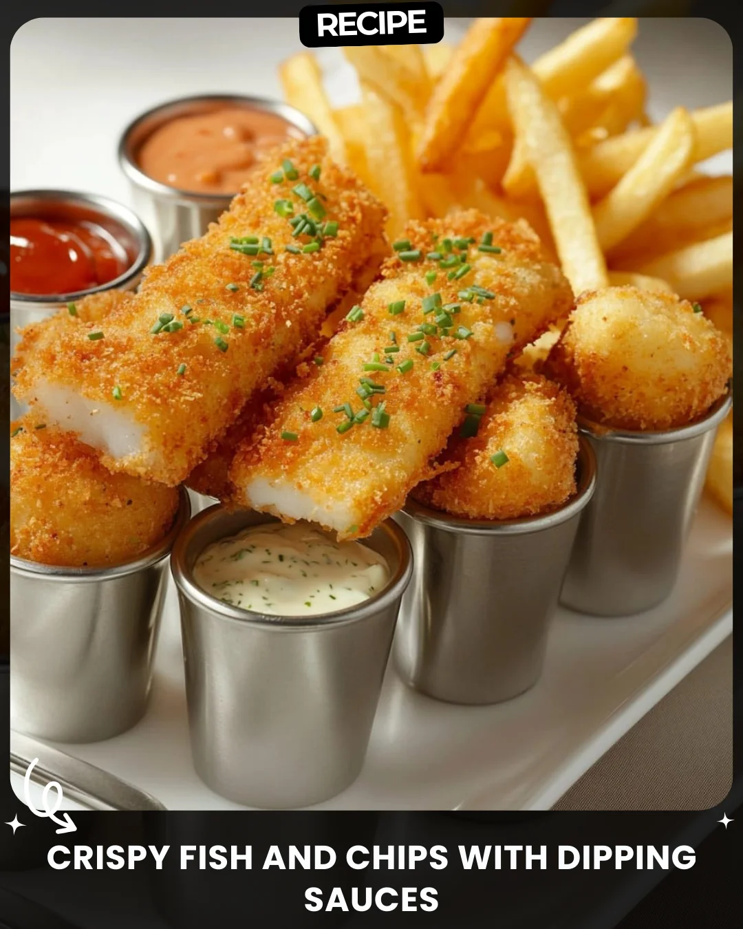 Crispy Fish and Chips with Dipping Sauces