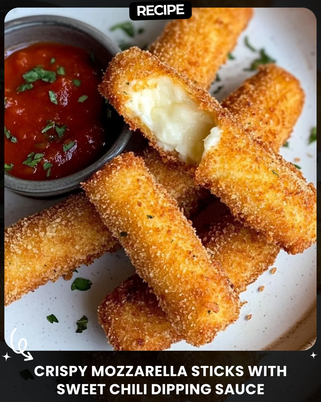 Crispy Mozzarella Sticks with Sweet Chili Dipping Sauce