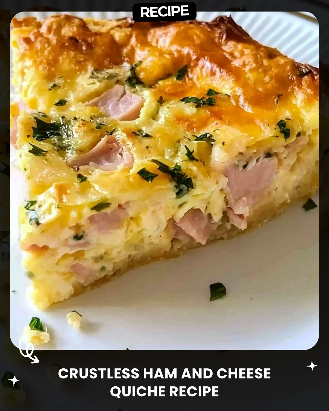 Crustless Ham and Cheese Quiche Recipe