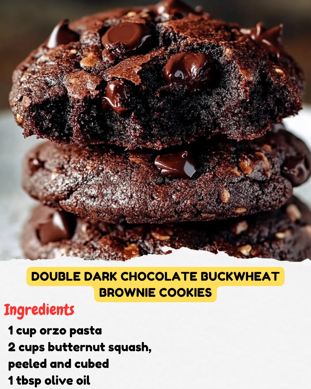 Double Dark Chocolate Buckwheat Brownie Cookies