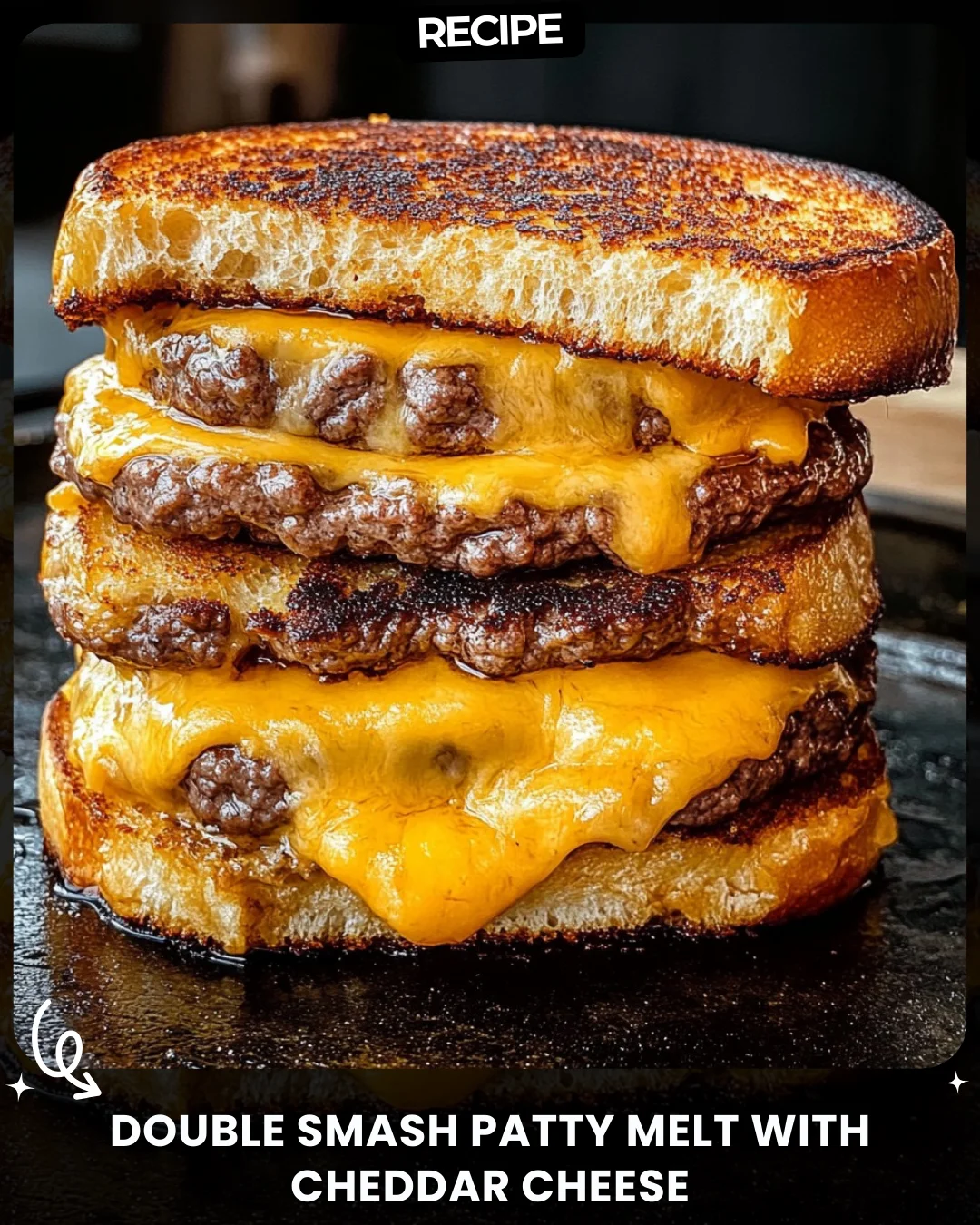 Double Smash Patty Melt with Cheddar Cheese