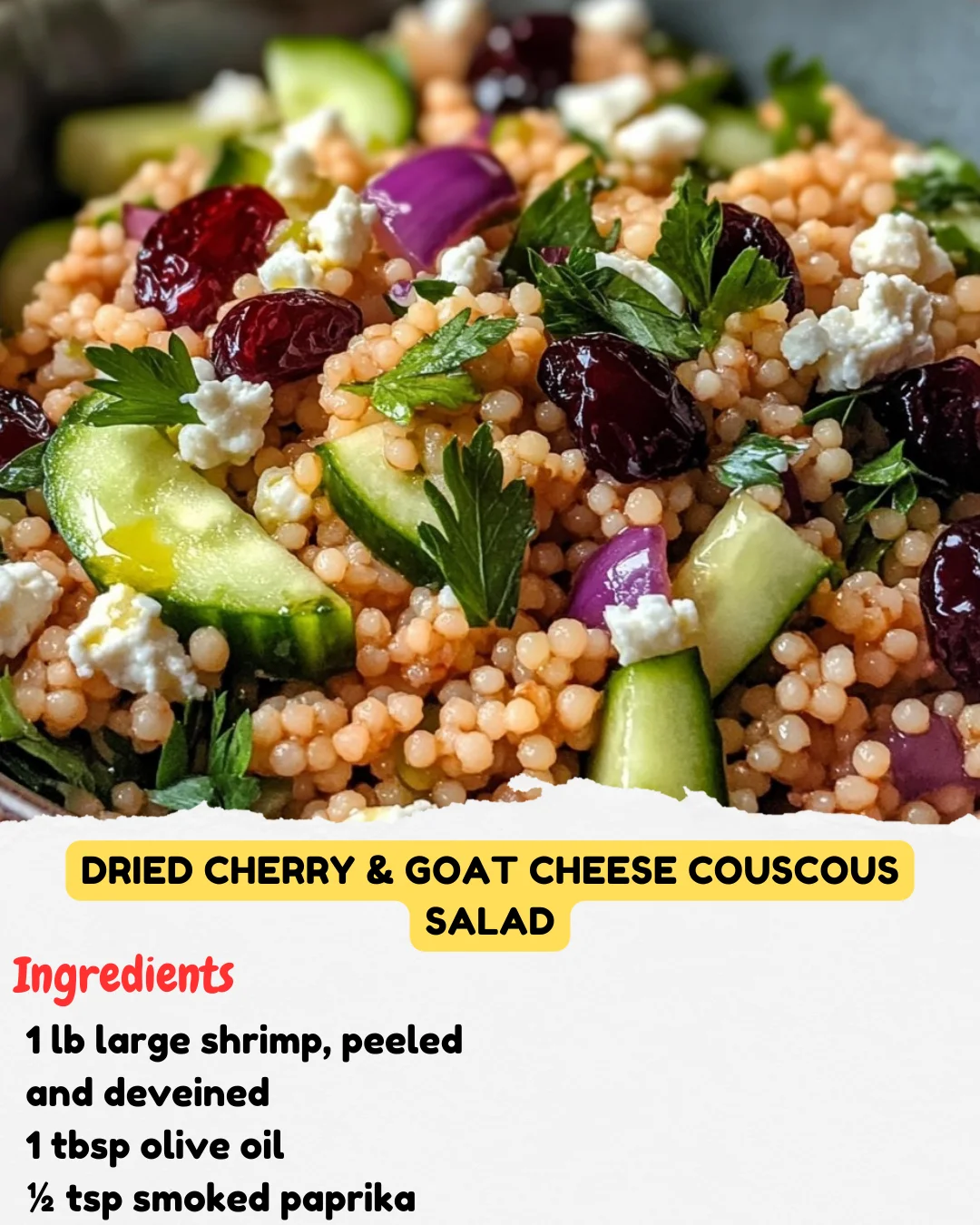 Dried Cherry & Goat Cheese Couscous Salad