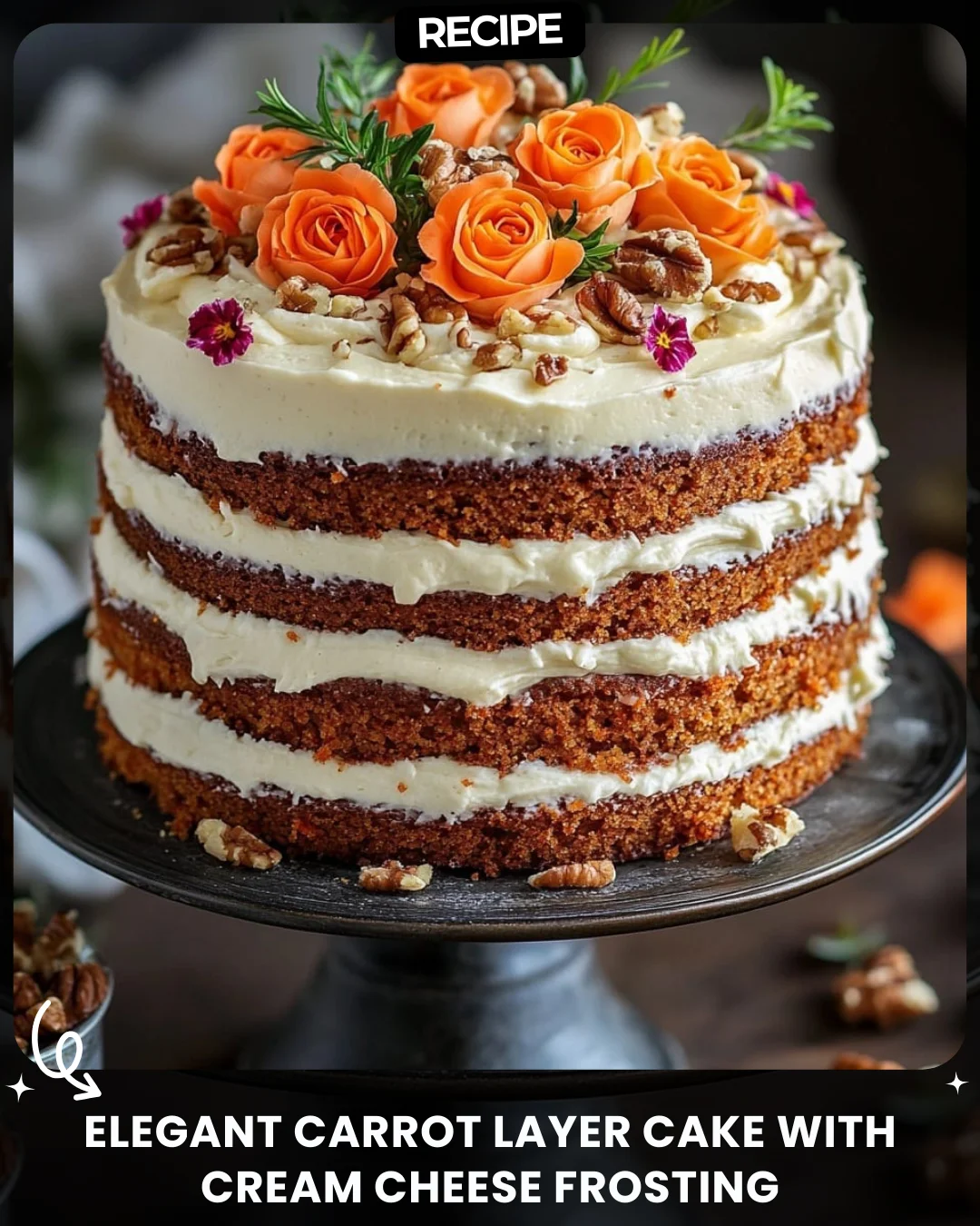 Elegant Carrot Layer Cake with Cream Cheese Frosting