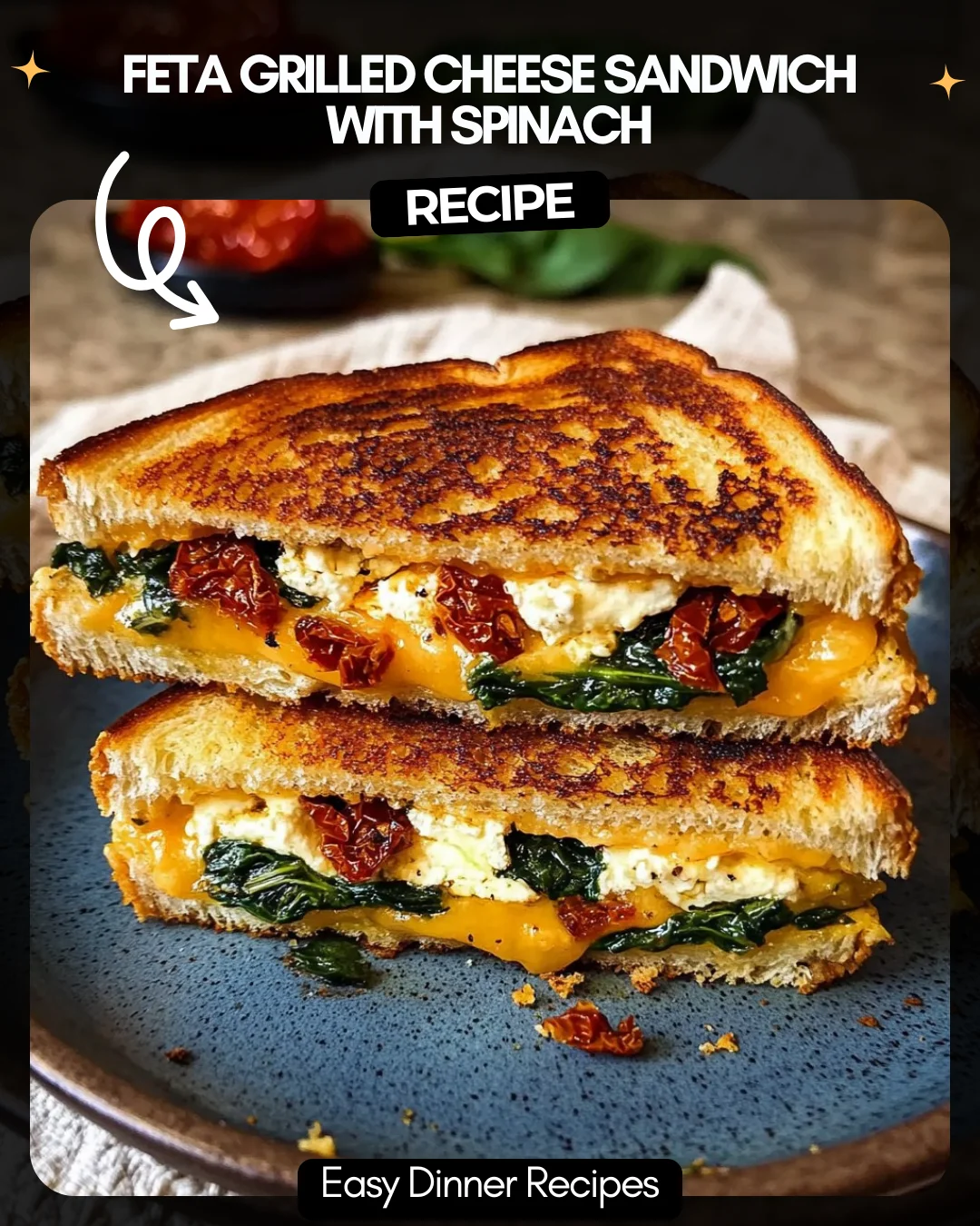 Feta Grilled Cheese Sandwich with Spinach