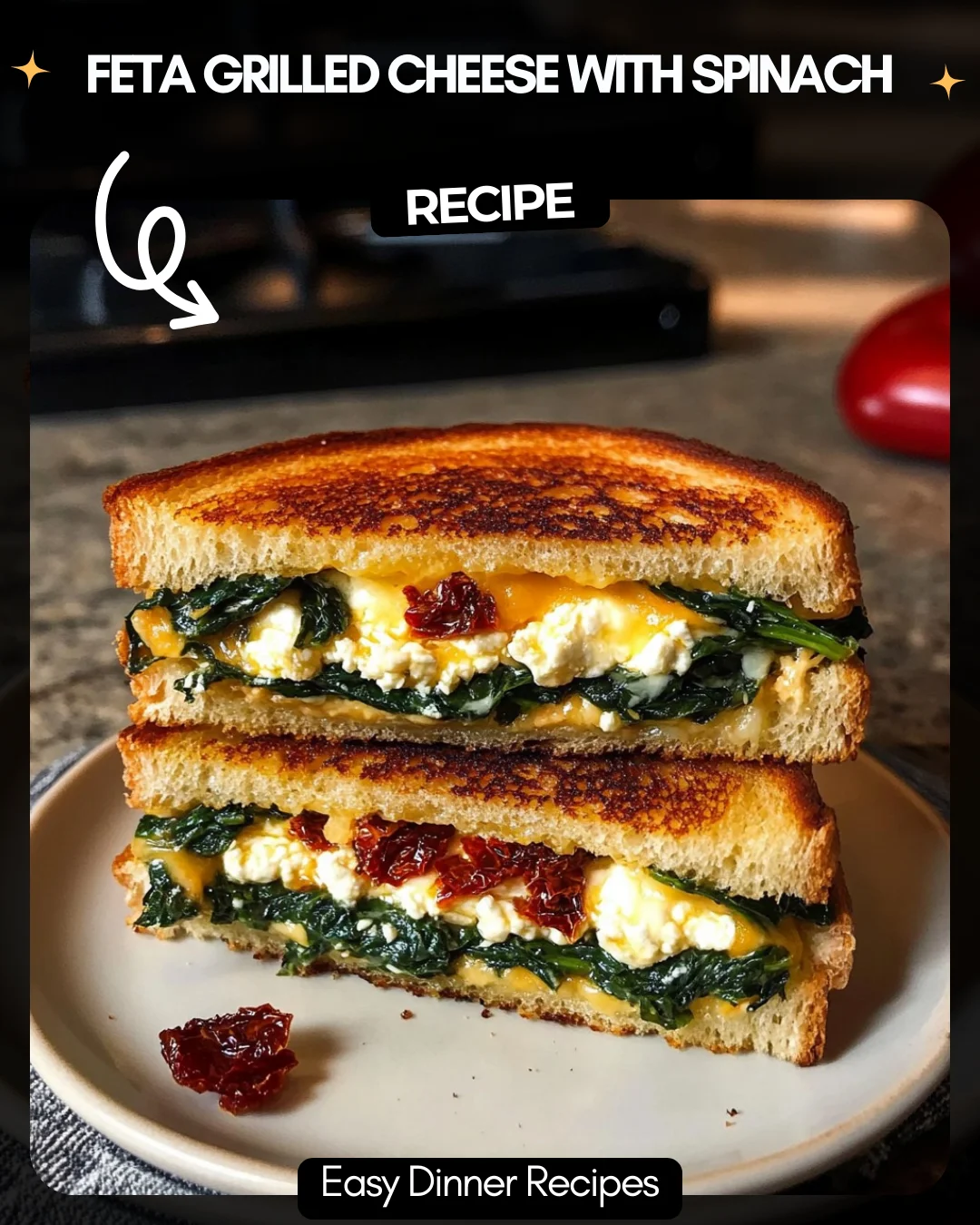 Feta Grilled Cheese with Spinach