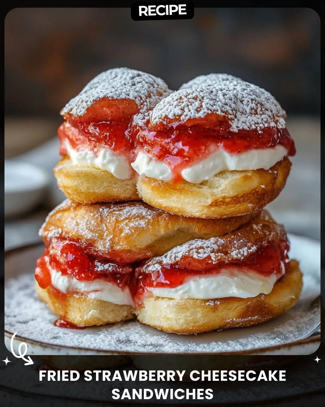 Fried Strawberry Cheesecake Sandwiches