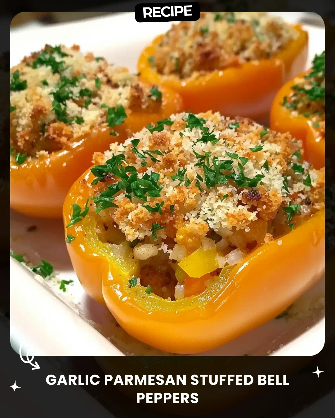 Garlic Parmesan Stuffed Bell Peppers
