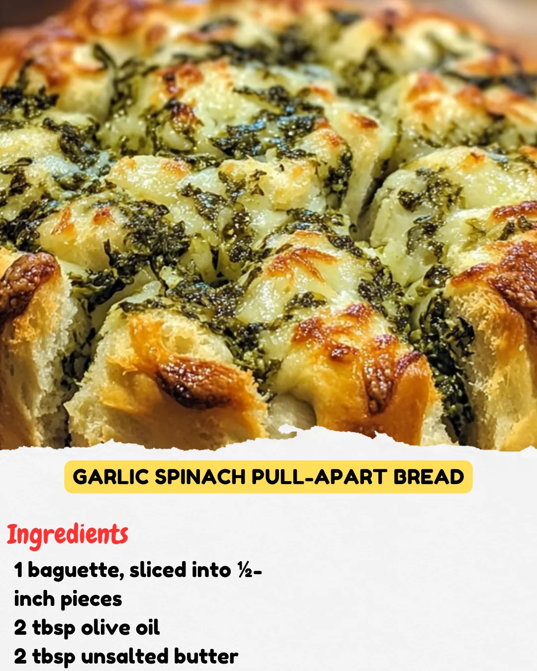 Garlic Spinach Pull-Apart Bread