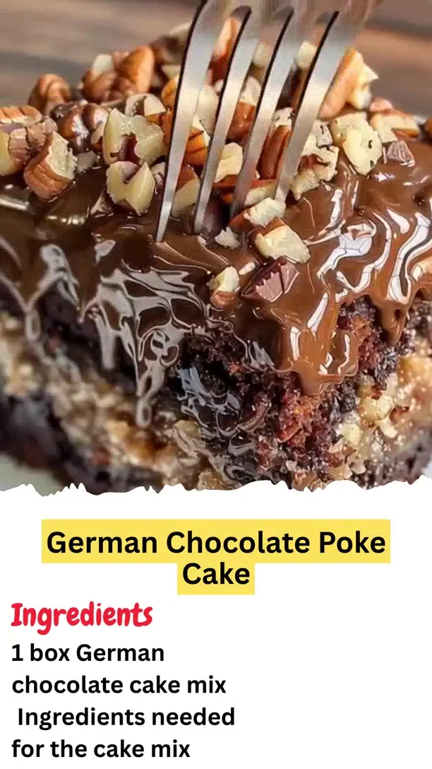 German Chocolate Poke Cake