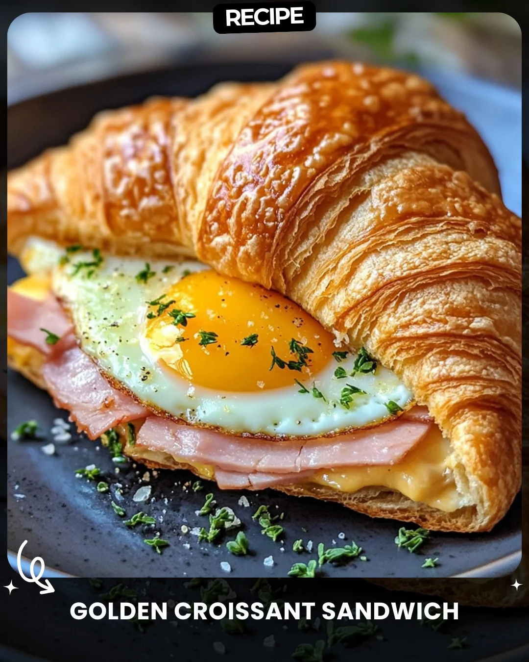 Golden Croissant Sandwich