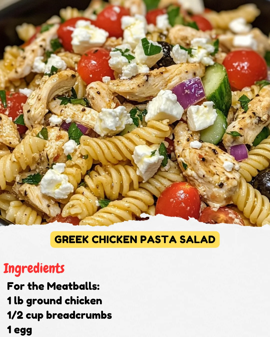 Greek Chicken Pasta Salad