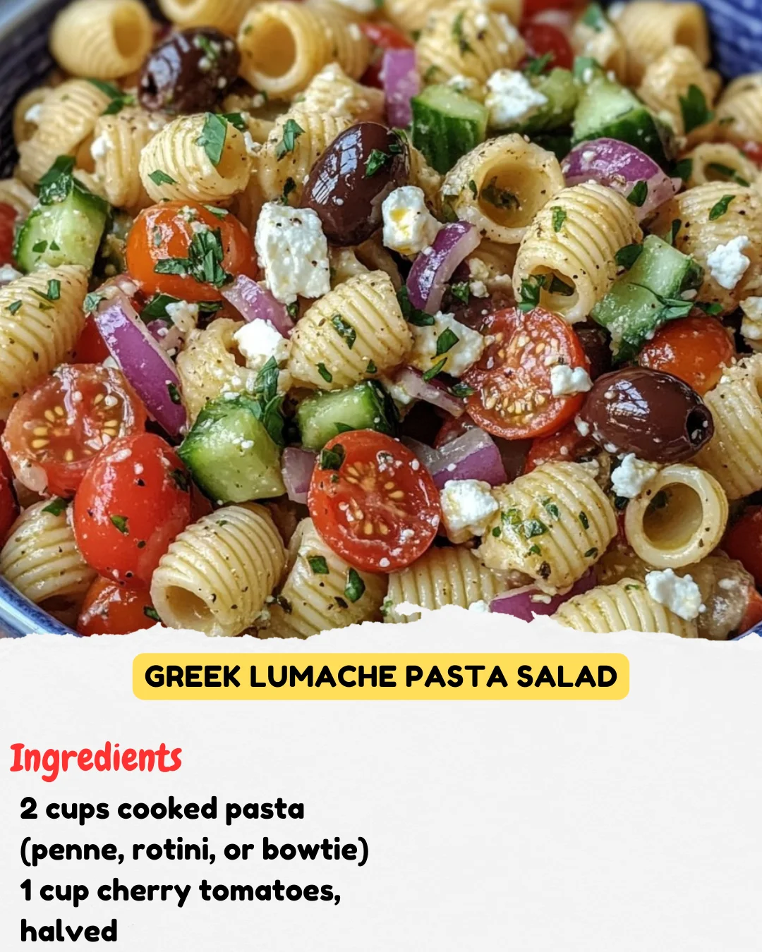 Greek Lumache Pasta Salad
