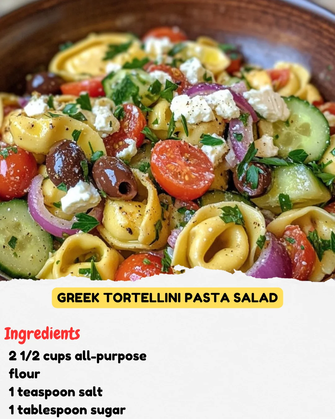 Greek Tortellini Pasta Salad