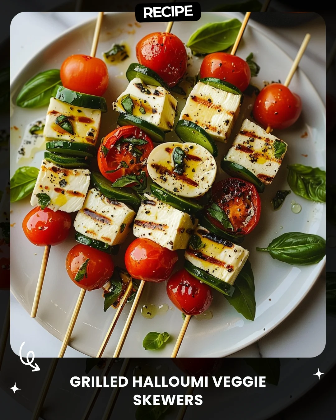 Grilled Halloumi Veggie Skewers