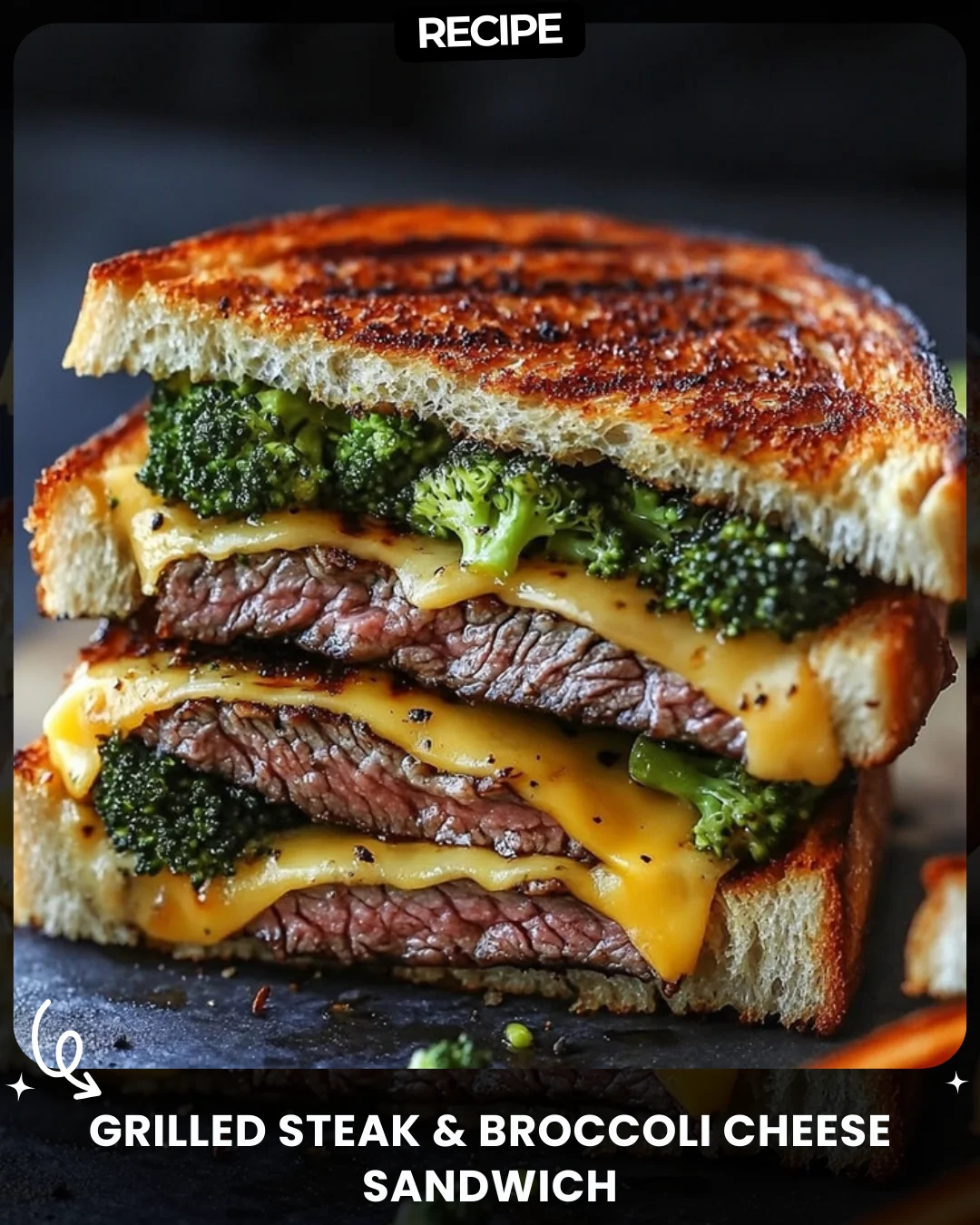 Grilled Steak & Broccoli Cheese Sandwich