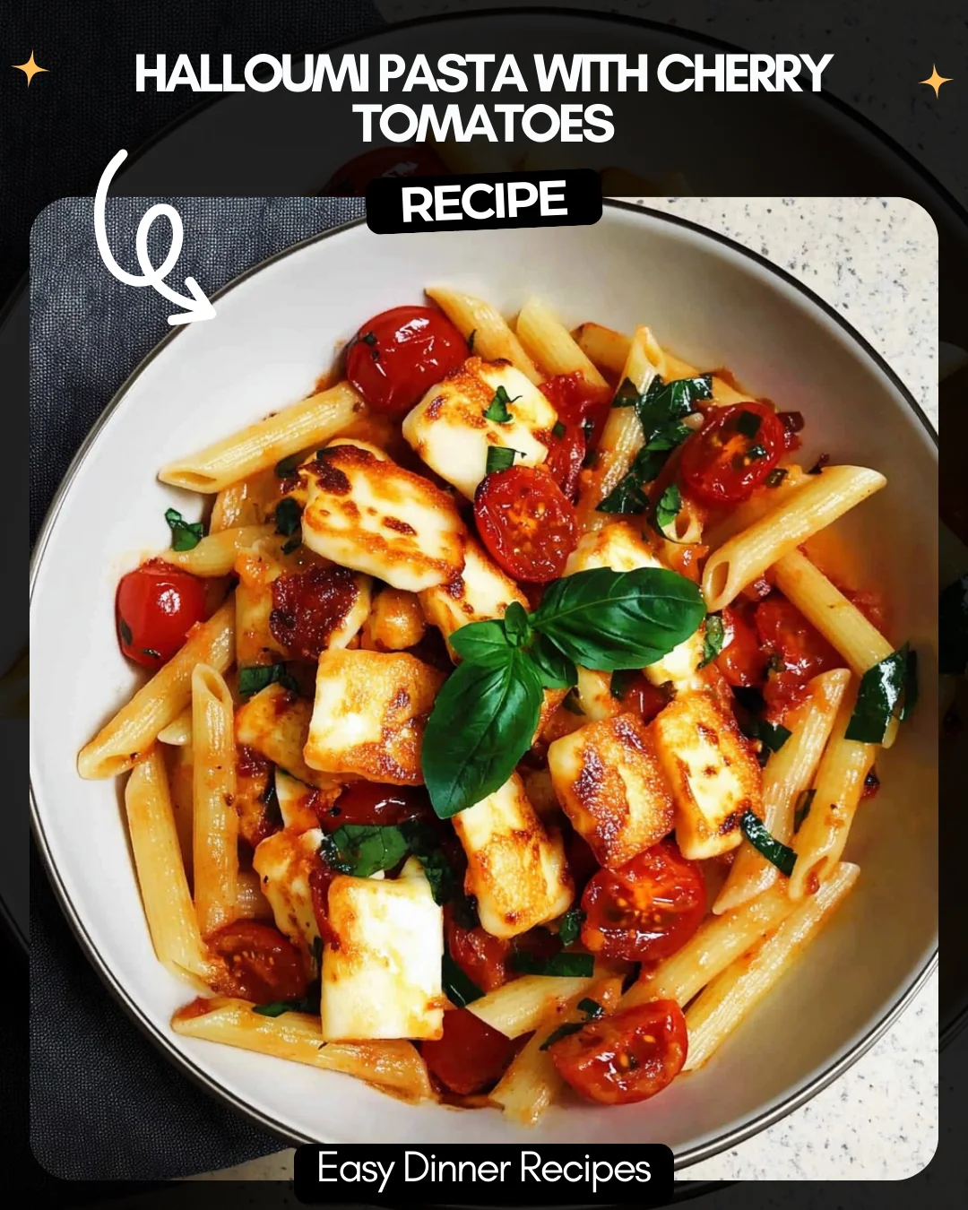 Halloumi Pasta with Cherry Tomatoes