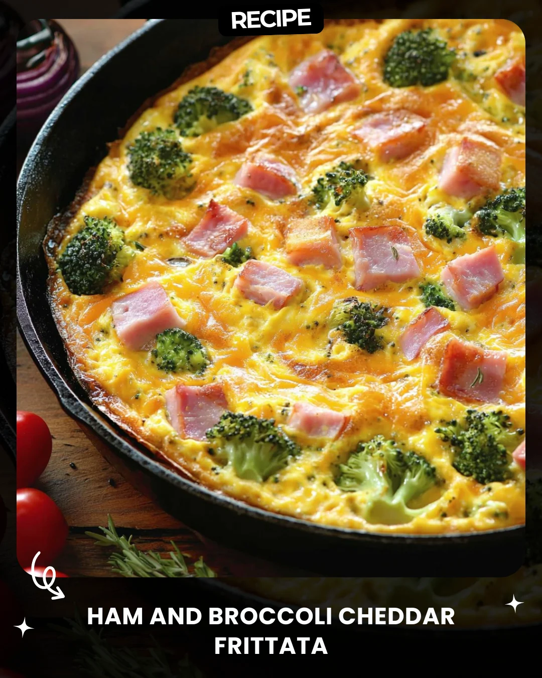 Ham and Broccoli Cheddar Frittata